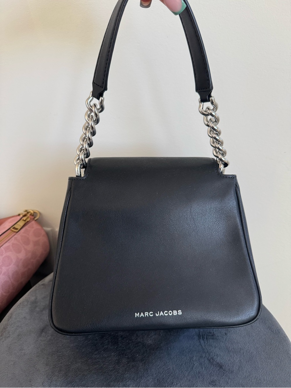 Marc Jacobs Black Leather Chain-Handle Satchel